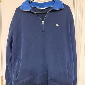 Lacoste Men's 1/4 Zip Interlock Cotele Sweater